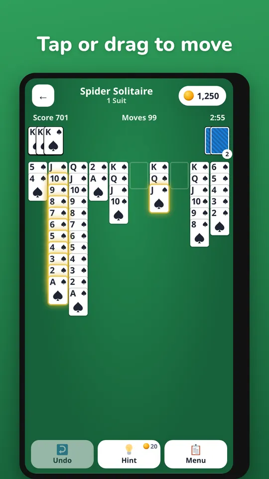 Spider Solitaire screenshot 3